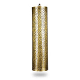 Straight View of Long Metal Light Pendant - Gold