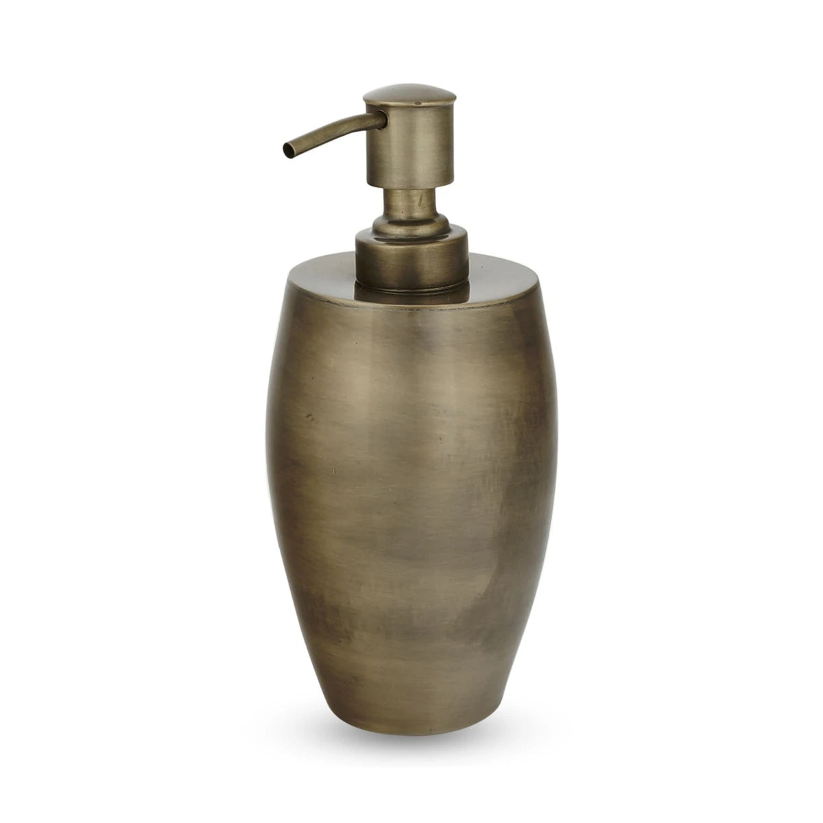 Angled Side View of Lotion Bottle - Brass