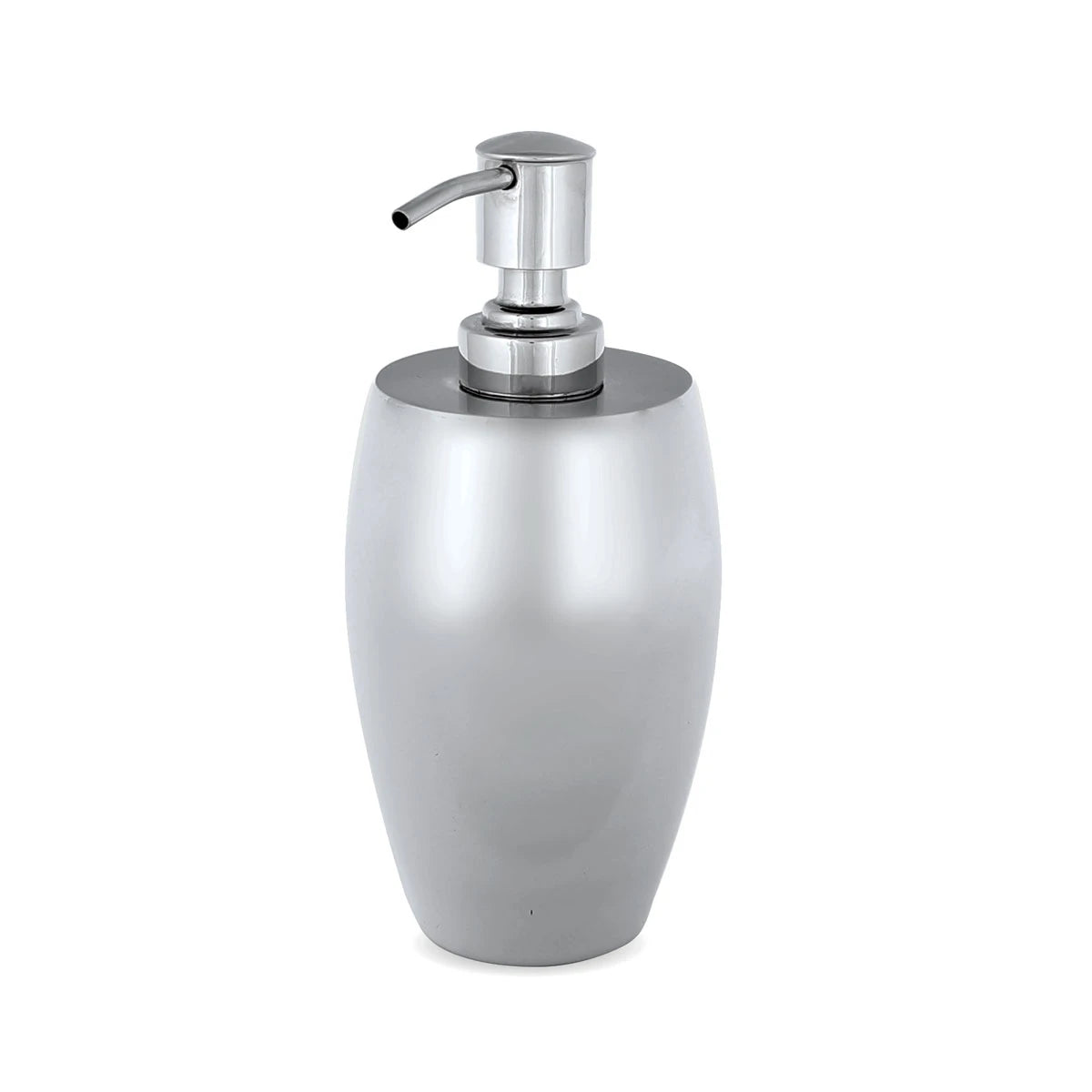 Angled Side View of Lotion Bottle - Silver