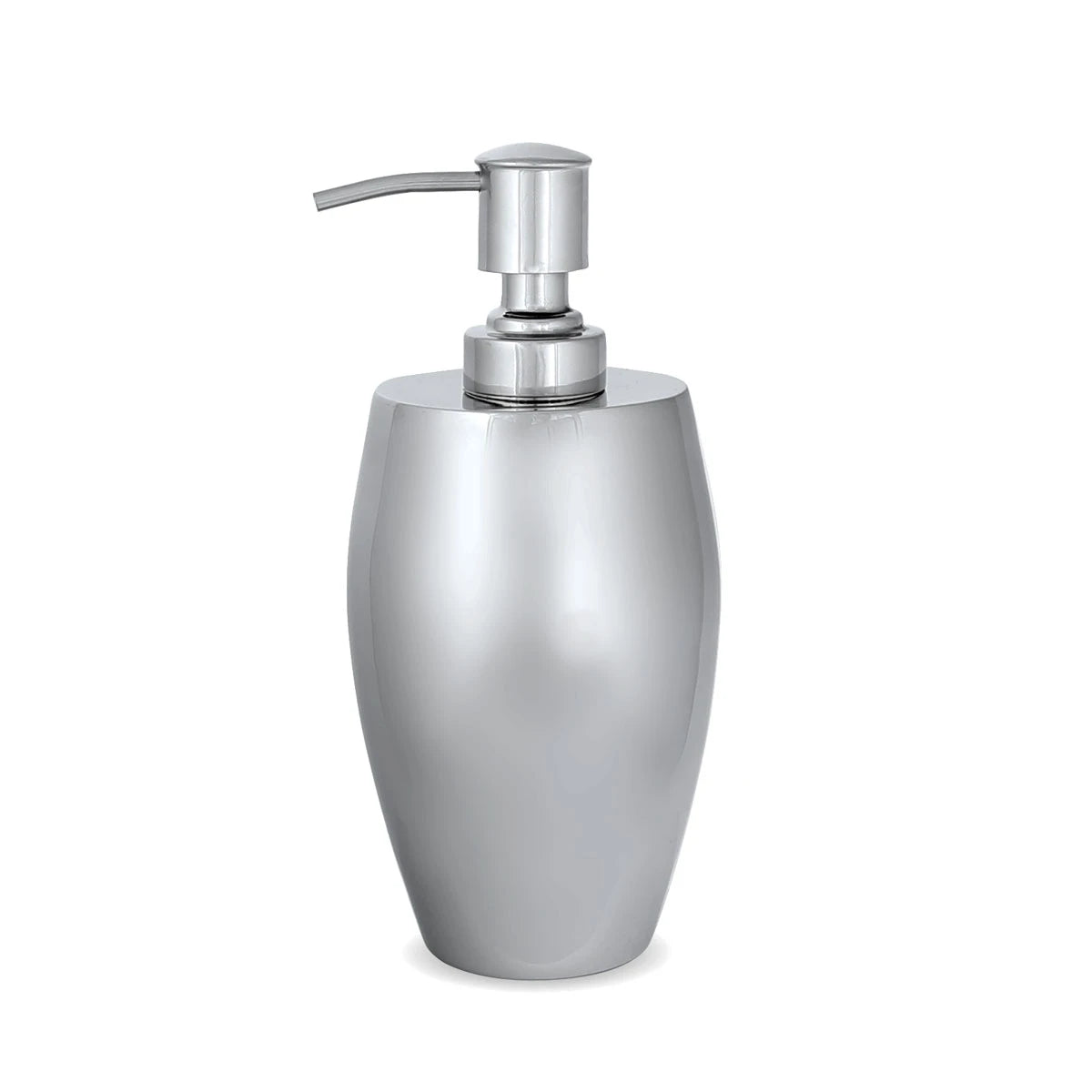 Angled Side View of Lotion Bottle - Silver
