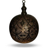 Close Up View of Moroccan Bauble Ball Lamp - Medium Bulbs On
