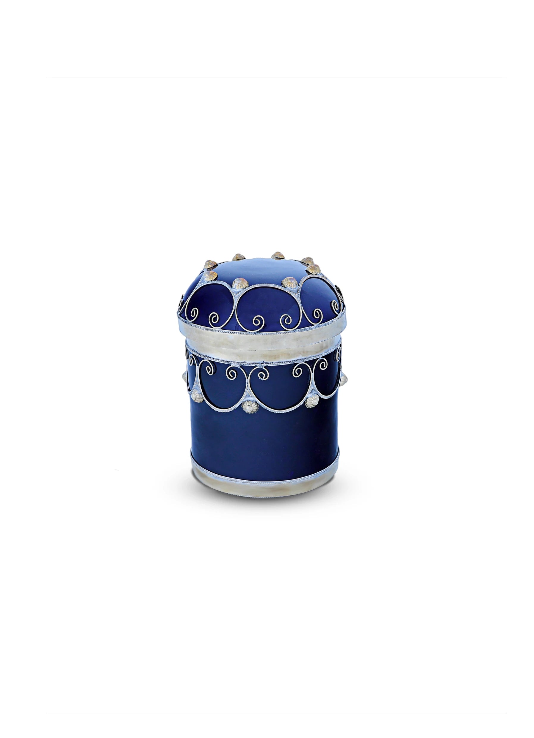 Close Up View of Moroccan Canister with White Background