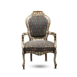 Front View of Mother of Pearl Etched Syrian Accent Chair