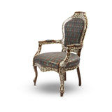 Side View of Mother of Pearl Etched Syrian Accent Chair