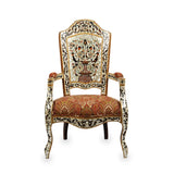 Front View of Mother of Pearl Inlaid Syrian Armchair