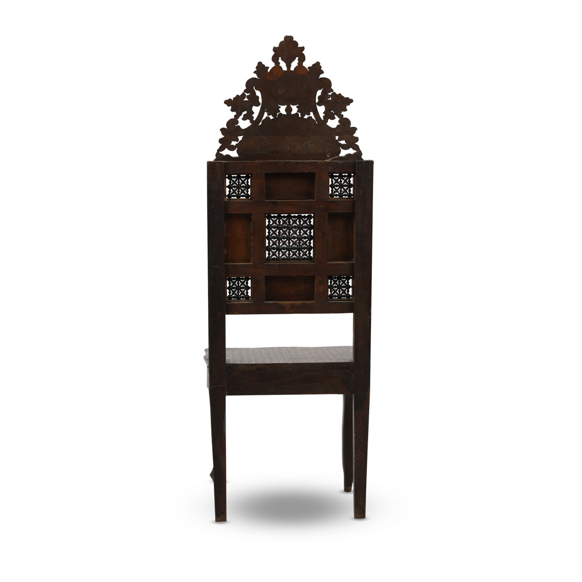 Back View of Mother of Pearl Inlaid Syrian Flat Seater Chair