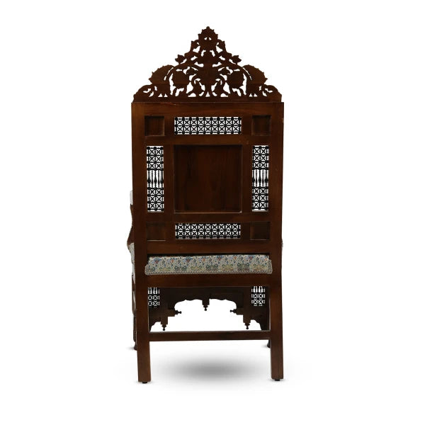 Back Side View of Mother of Pearl Inlaid Throne Suit Chair