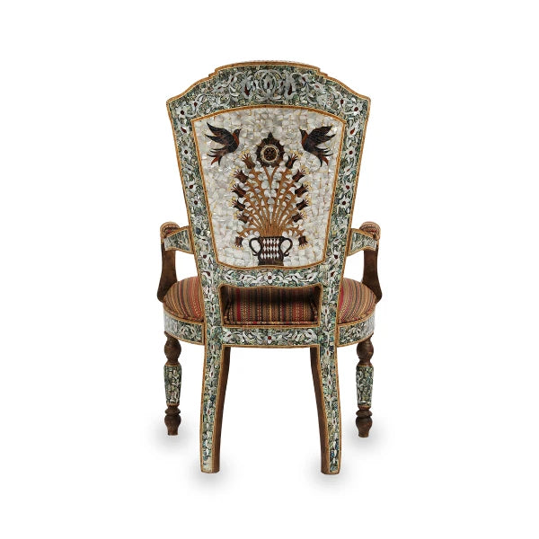 Back View of Mother of Pearl Inlay Armchair