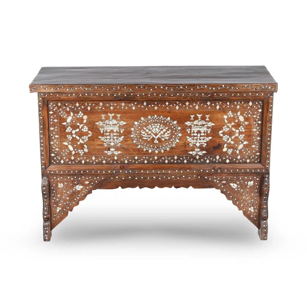 Front View of Mother of Pearl Inlay Chest Console - Small
