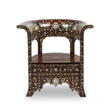 Front View of Mother of Pearl Ornated Syrian Chair