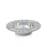 Side View of Mother of Pearl Rounded Ashtray - Silver Variant