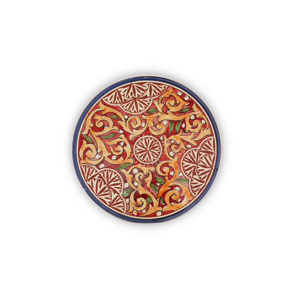 Top View of Multicolored Dish Plate - Red Variant