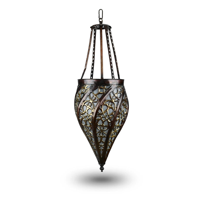 Front View of Nested Arabic Brass Light Pendant