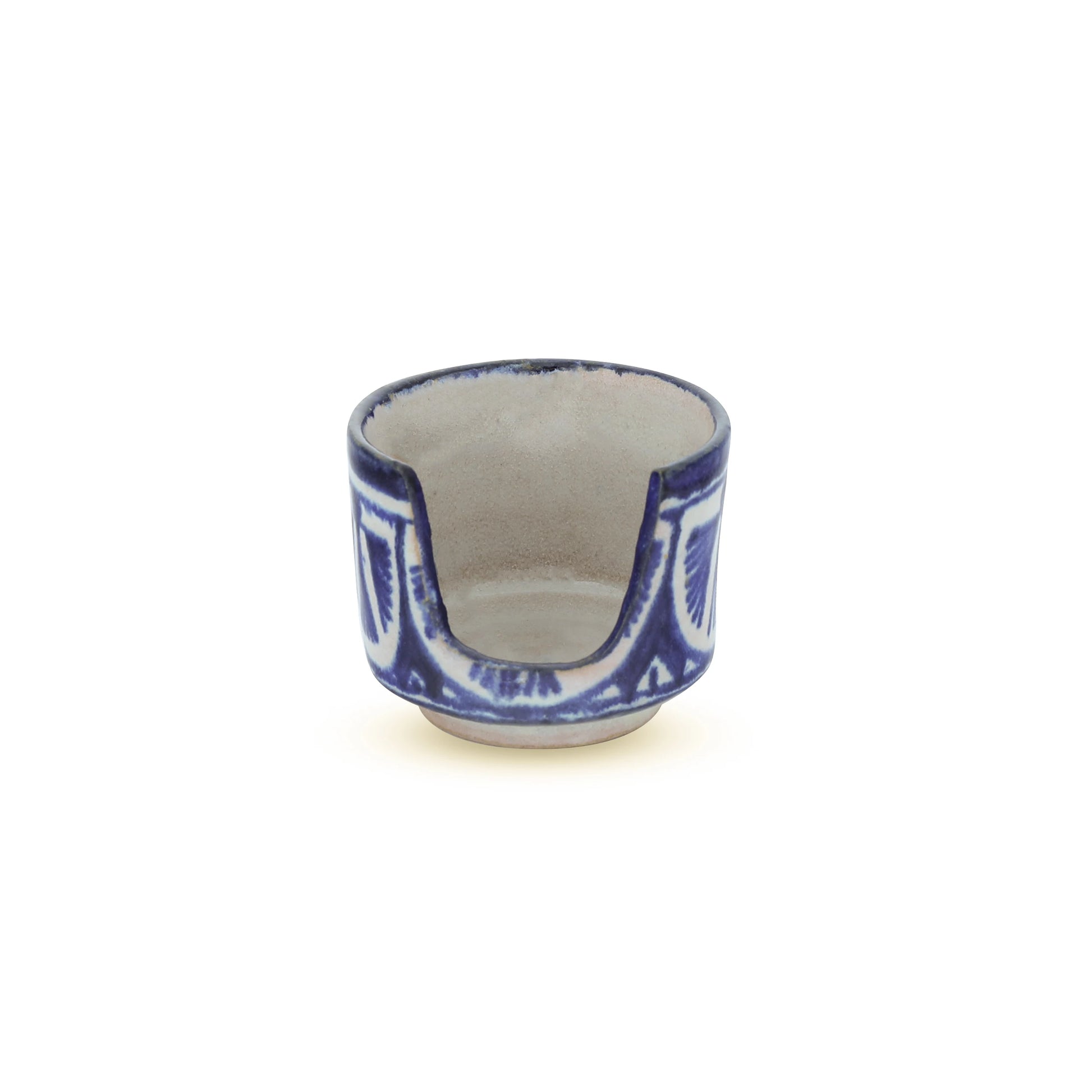 Straight View of One-Holder Handmade & Handpainted Moroccan Ashtray