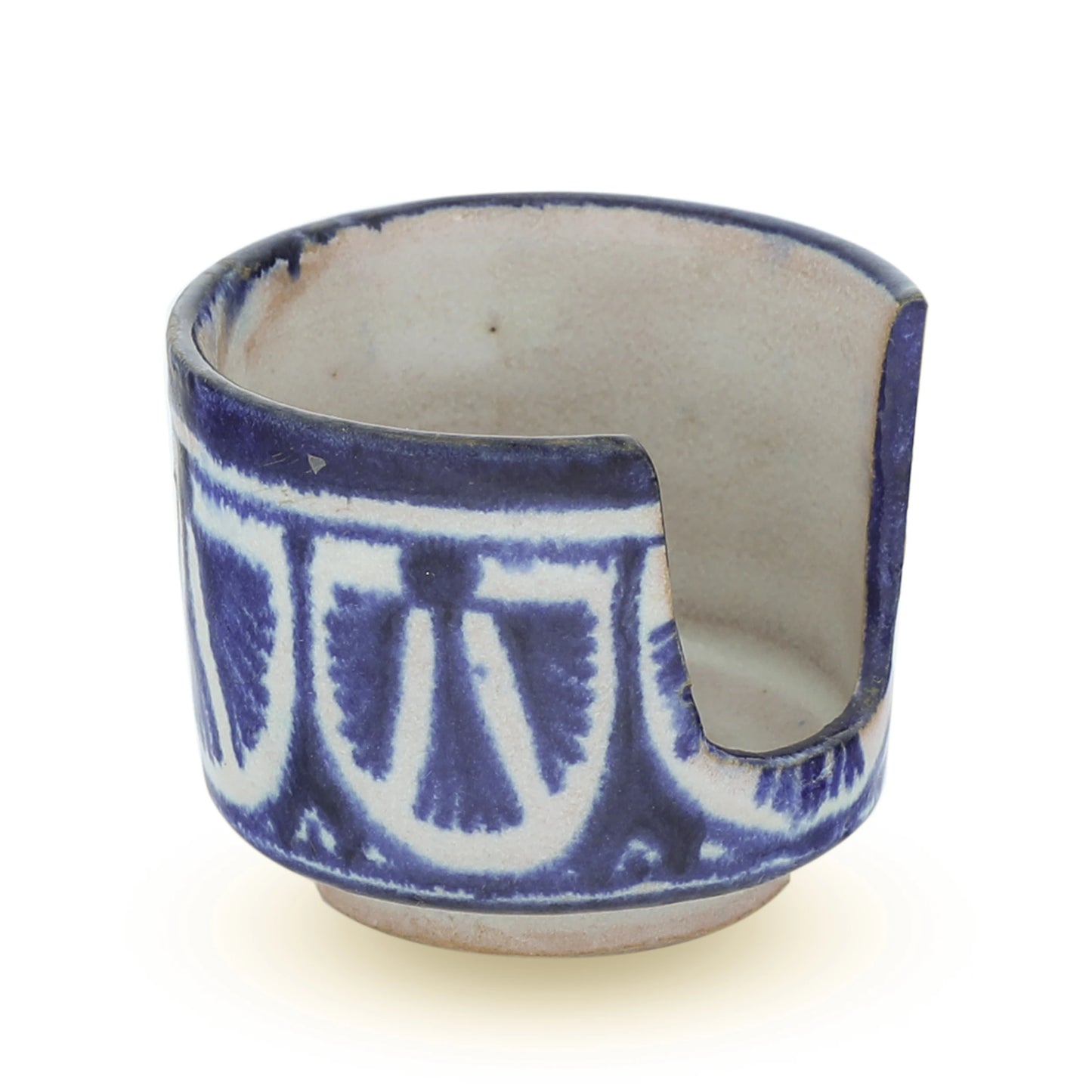 Front View of One-Holder Handmade & Handpainted Moroccan Ashtray