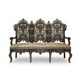 Front View of Oriental Vintage Three-Seater Sofa
