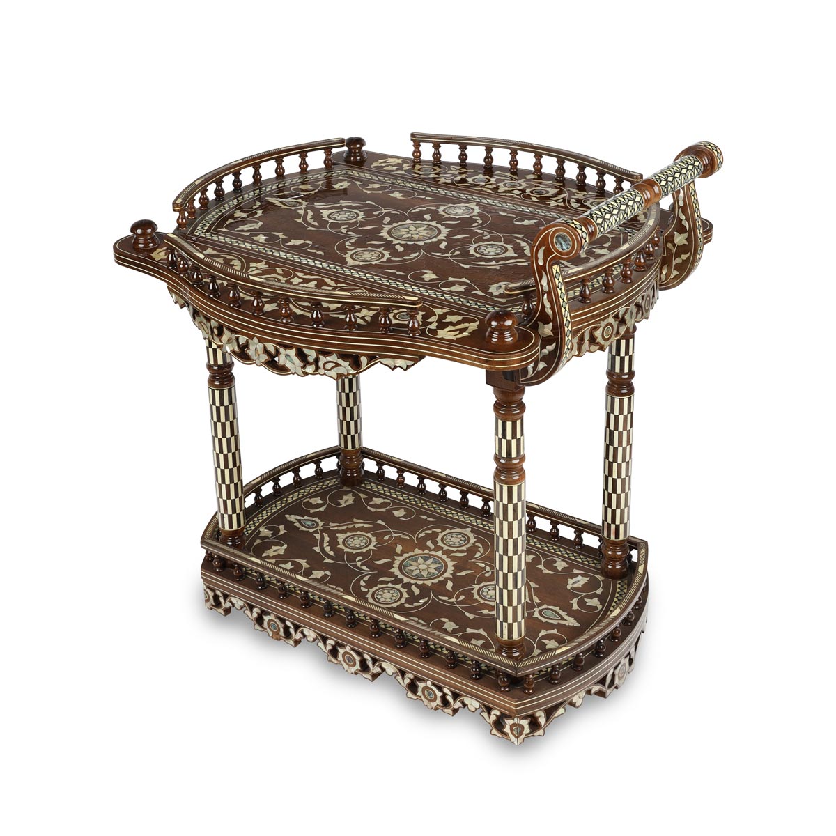Angled Side View of Ornamented Arabesque Trolley