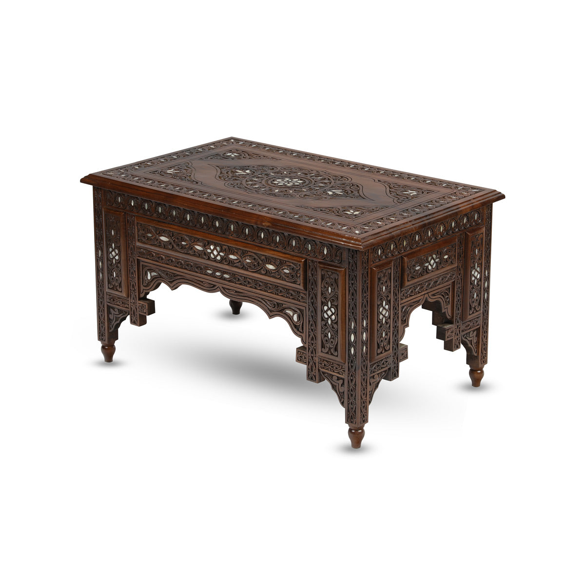 Angled Side View of Ornate Rectangular Table