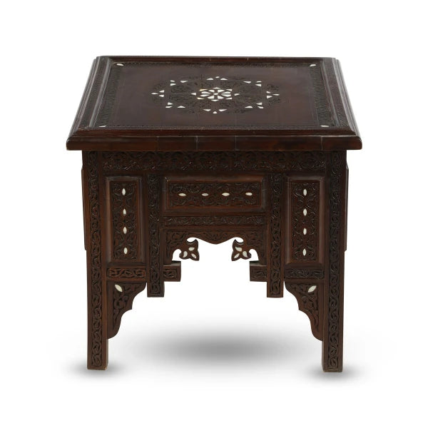 Angled Top View of Ornate Square Table