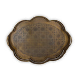 Top View of Oval Antique Tray - Brass
