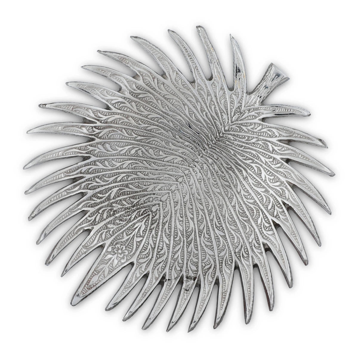 Top View of Palm Tree Platter - Silver