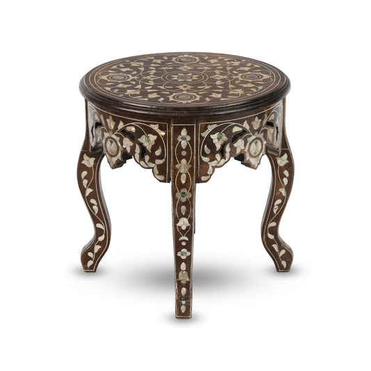 Angled Top View of Patterned Victorian Legged Coffee Table