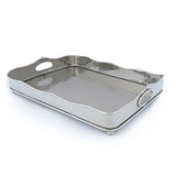 Angled Side View of Plain Tray - Silver