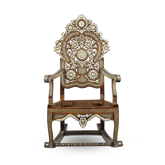 Front View of Rocking Chair With Mother of Pearl