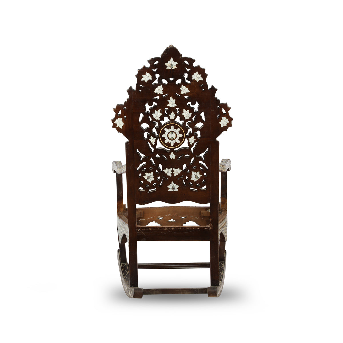 Buy Marquetry Inlaid Rocking Chair With Mother of Pearl Online – Tarrab
