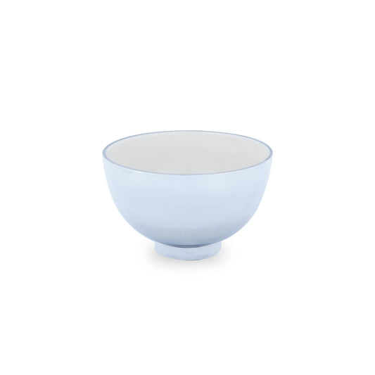 Angled Front View of Round Aluminum Bowl