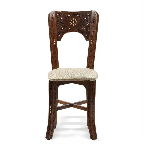 Front View of Chair from Rounded Dining Table Set