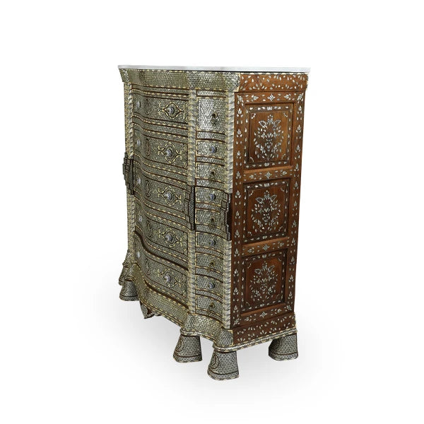 Angled Side View of Royal Arabian Multi-Drawer Console