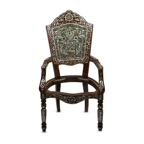 Front View of Royal Arabic-Design Armchair