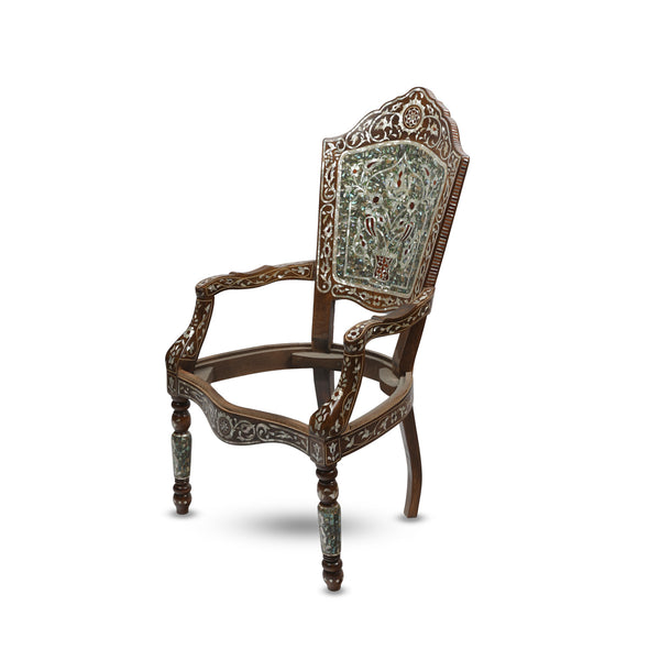 Angled Side View of Royal Arabic-Design Armchair