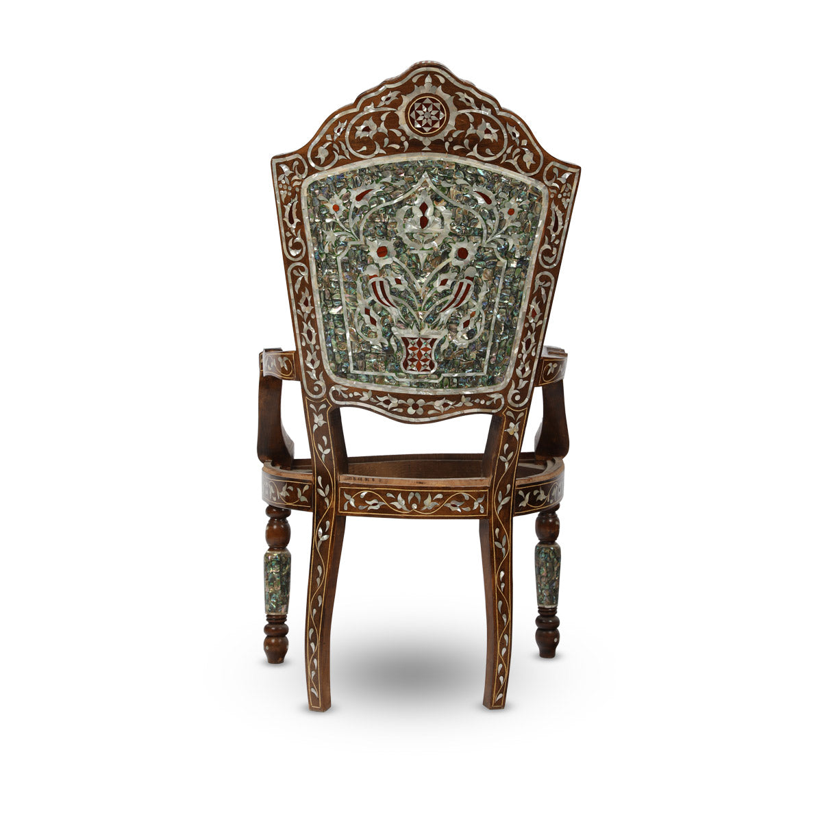 Back View of Royal Arabic-Design Armchair