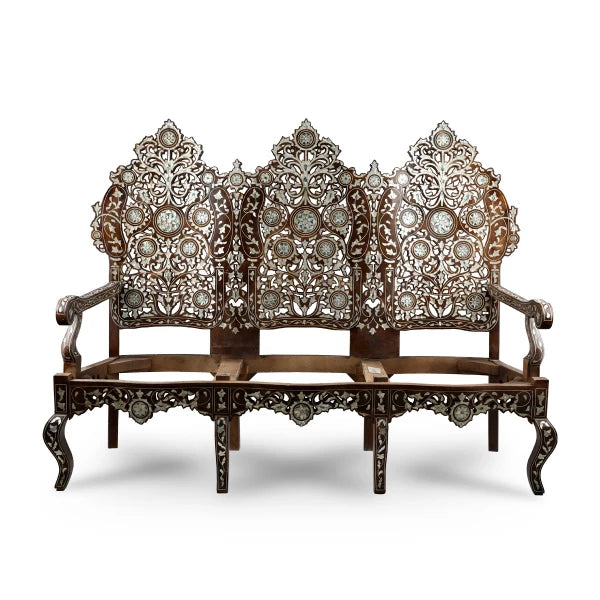 Front View of Royal Vintage Syrian Sofa