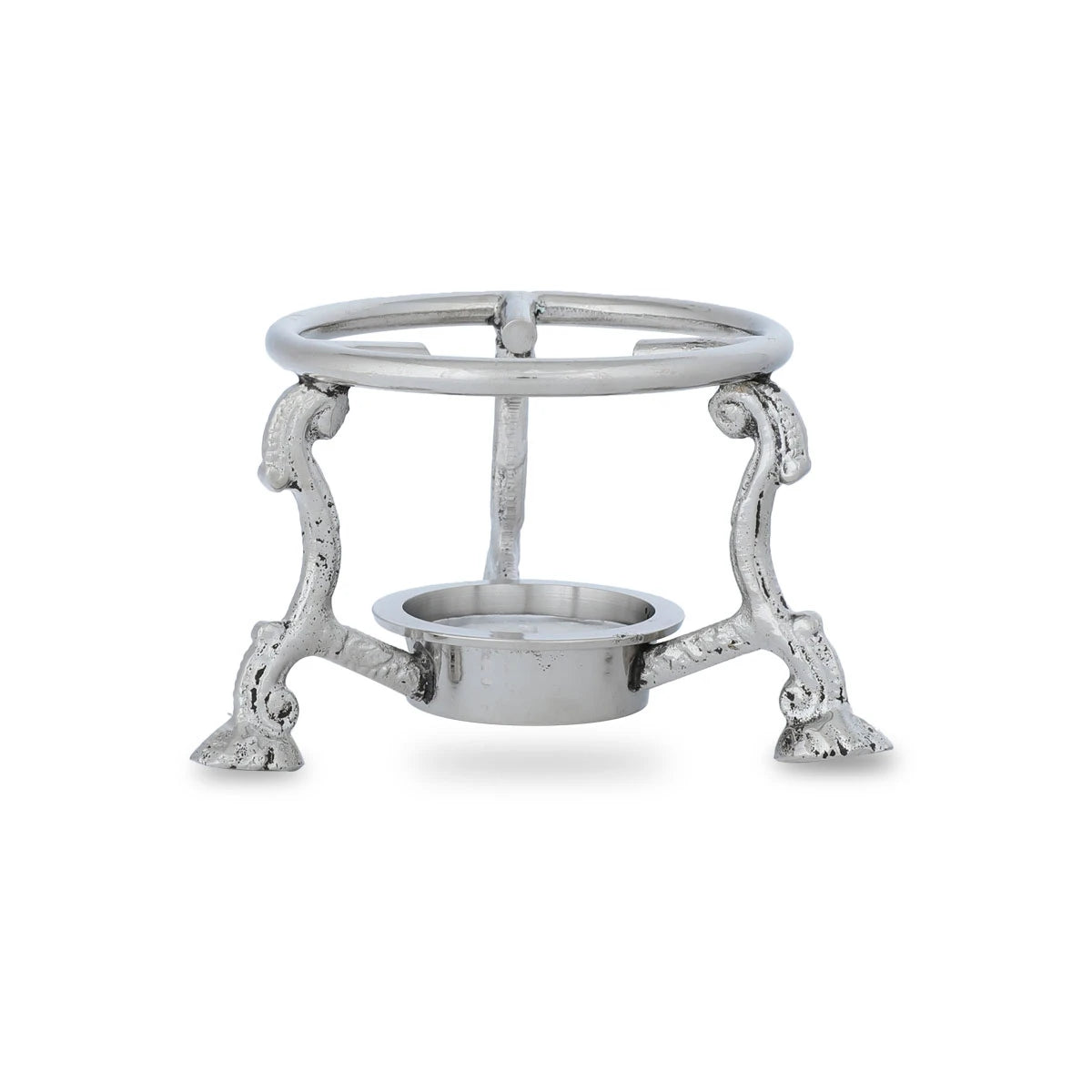 Close Front View of Scented Oil Warmer - Silver