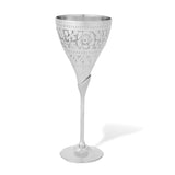 Angled Top View of Sculpted Brass Goblet - Silver
