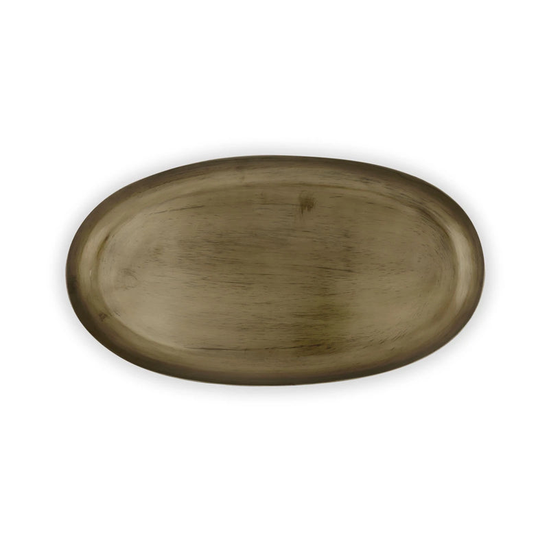 Top View of Serving Brass Tray - Gold