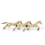 Front View of Set of Brass Horses - Gold