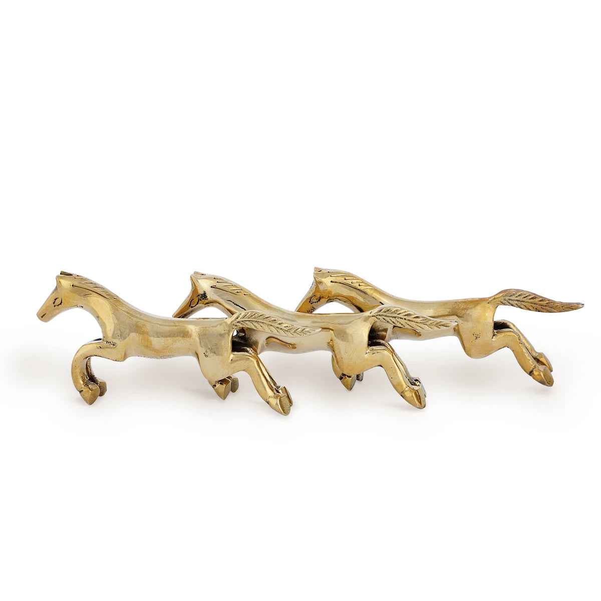 Set of Brass Horses - Gold, Faced Left