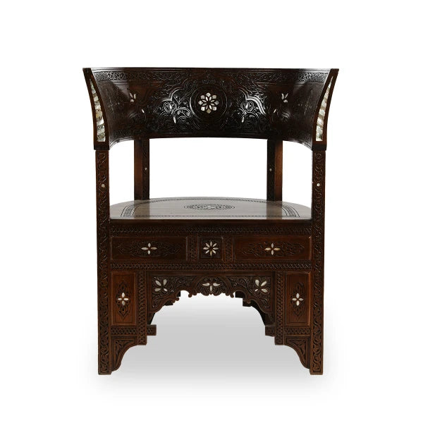 Front View of Short Back Syrian-Design Chair