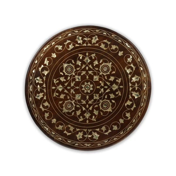 Table Top View of Sleek Top Mother of Pearl Inlaid Coffee Table