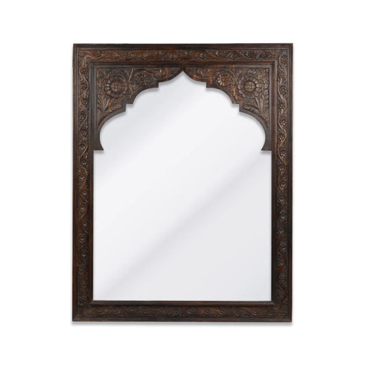 Front View of Solid Carved Wood Mirror Frame