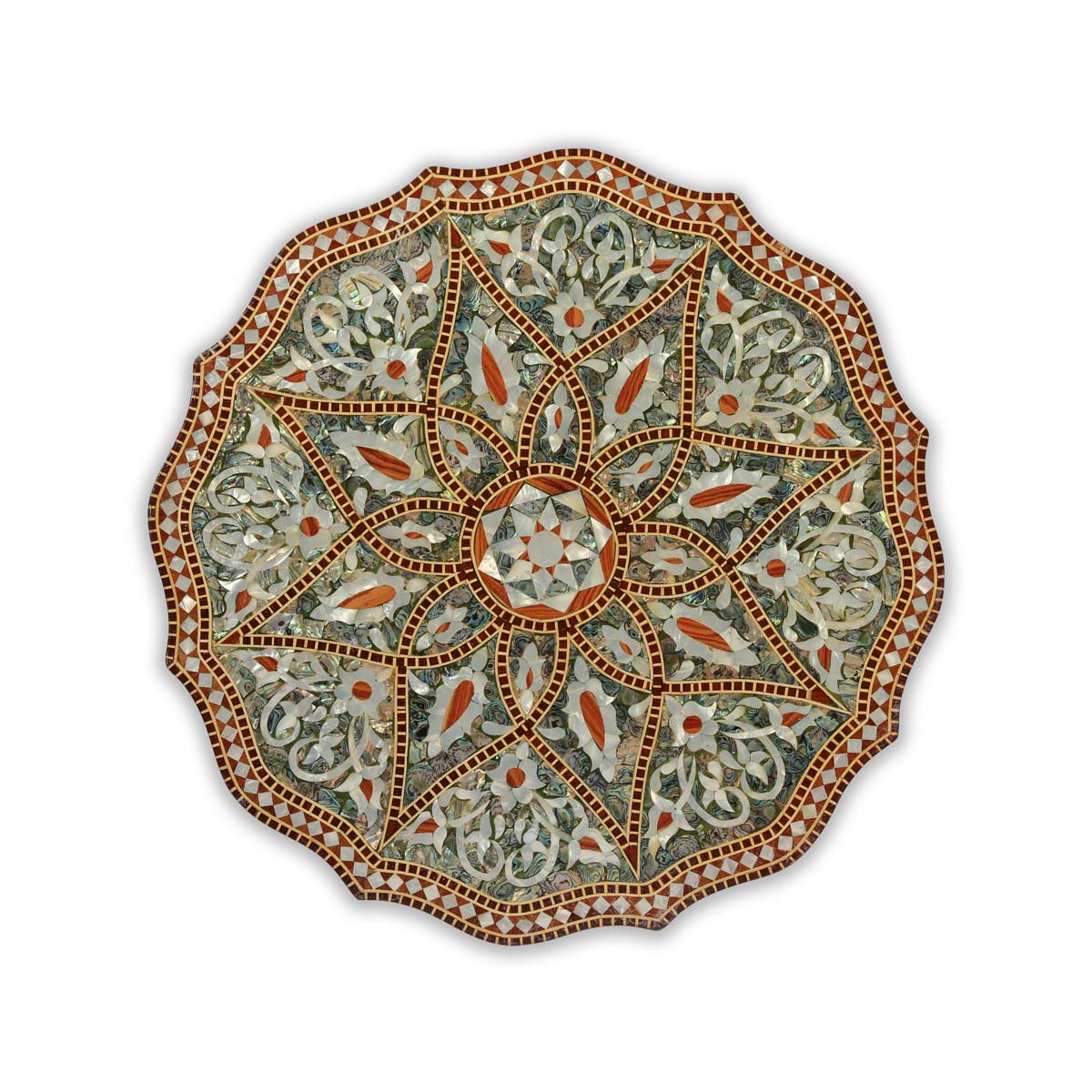 Top View of Solid Pedestal Coffee Table