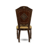 Back View of Solid Syrian Flat Back Wooden Chair