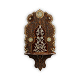 Front View of Solid Wooden Mother of Pearl Inlaid Wall Décor