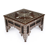 Angled Corner View of Square Mother-of-Pearl Inlaid Table