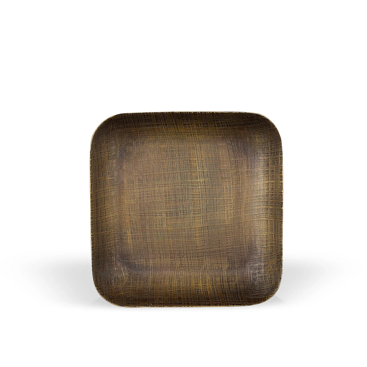 Top View of Textured Square Soap Dish - Brass