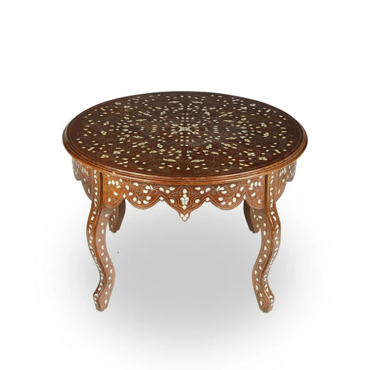 Top Angled View of Syrian-Style Wooden Coffee Table